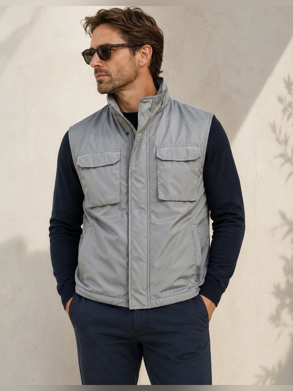 Paul & Shark Yachting Gray Insulated Utility Vest Size L